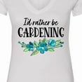 thumbnail image 4 of Inktastic I'd Rather Be Gardening Blue Flowers Women's V-Neck T-Shirt, 4 of 5