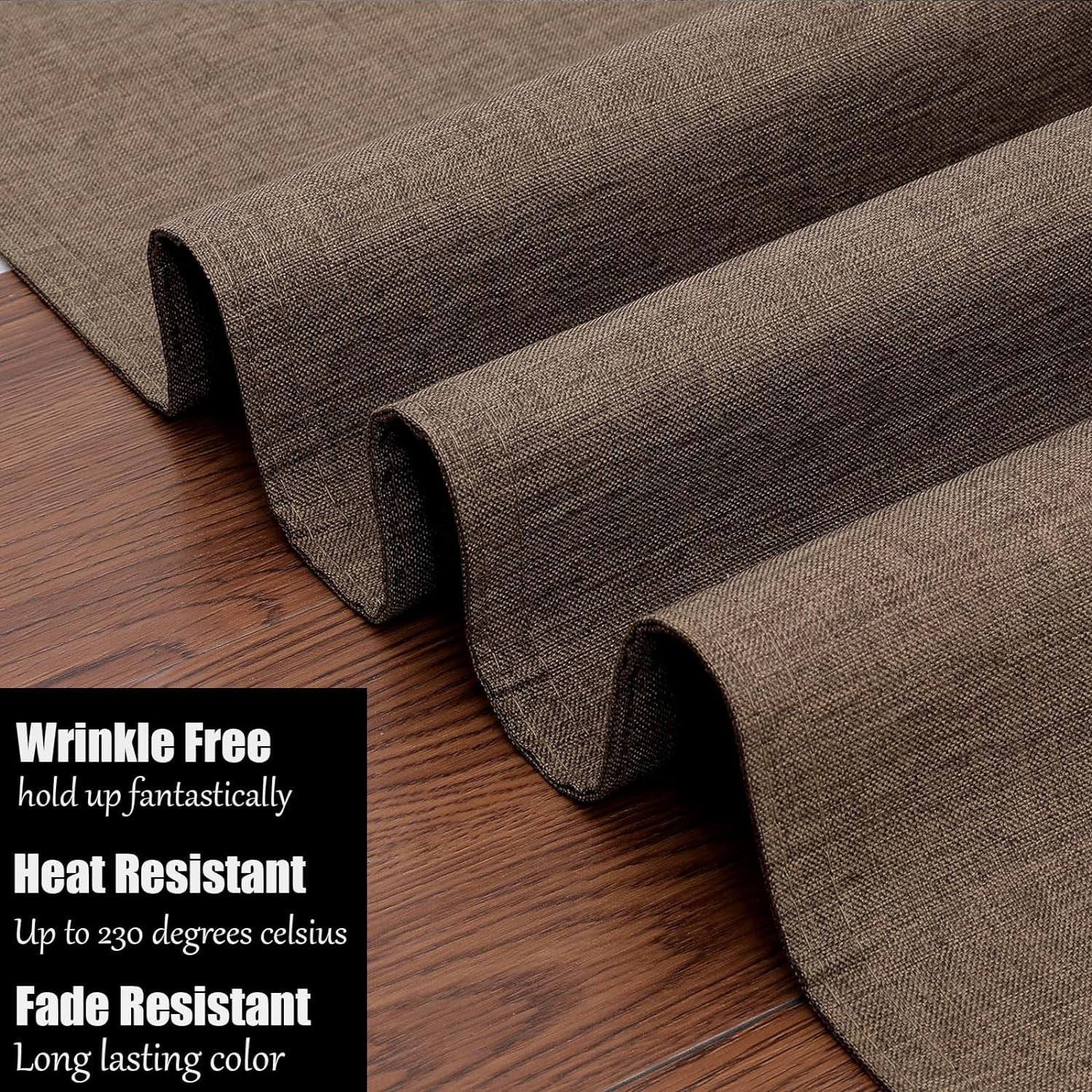 Brown Cloth Placemats Set of 4 Machine Washable Fabric Table Mats Heat Resistant Non Slip Reversible Double Layer Place Mats for Dining Table