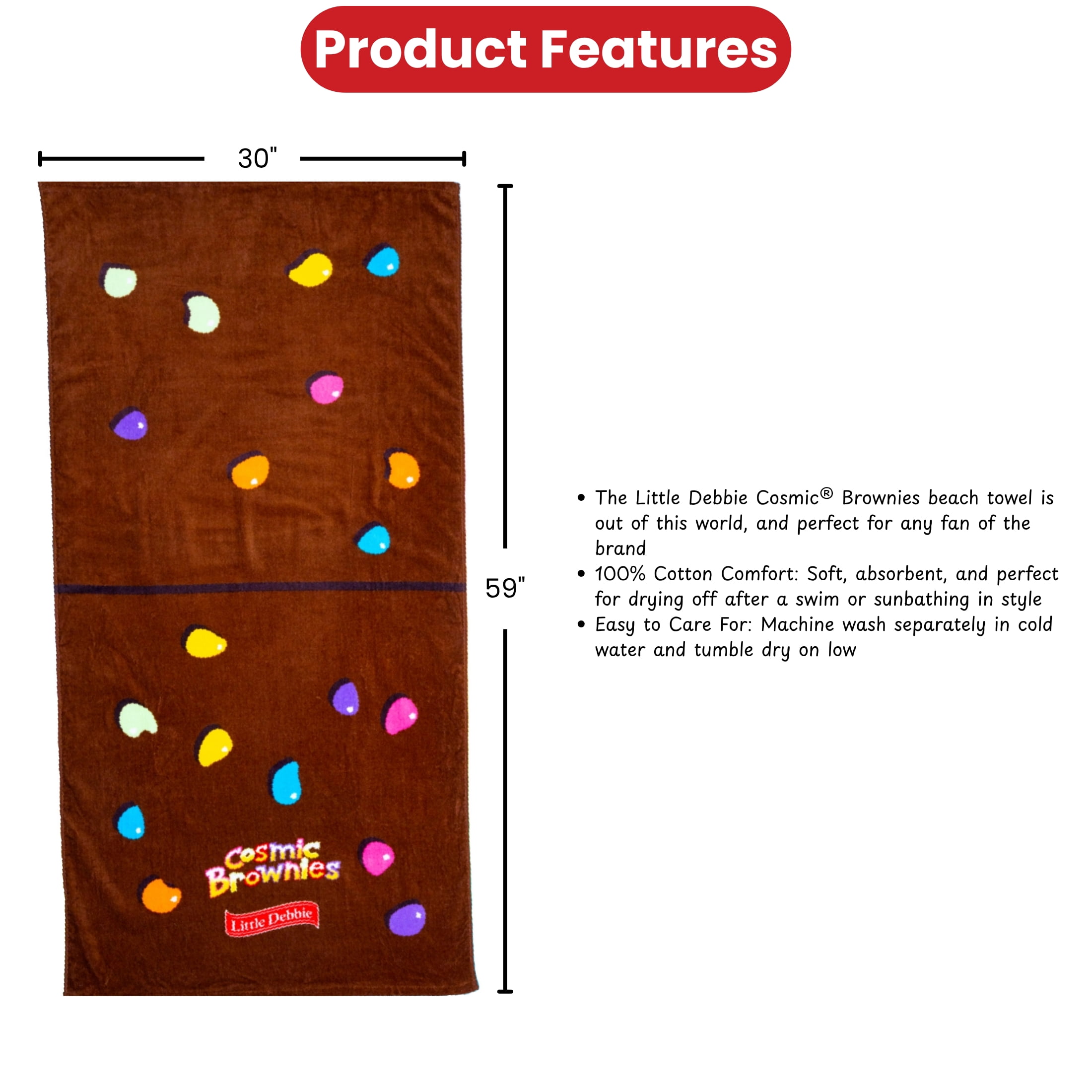 Little Debbie Red, White, & Blue Summer Snack Variety Pack with Custom Beach Towel