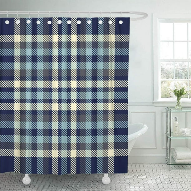 Shower Curtain Bath 66x72 Inch, Dark Blue And Gray Shower Curtains