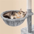 thumbnail image 6 of Yaheetech 64.5in Multi-level Large Cat Tree Condo Tower with Hammock Scratching Posts & Hammock, Light Gray, 6 of 8