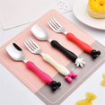 thumbnail image 5 of Children's Tableware Set Cute Cartoon Stainless Steel Mickey Minnie Fork Spoon Tableware Set Soft Silicone Handle Children's Tableware, 5 of 5