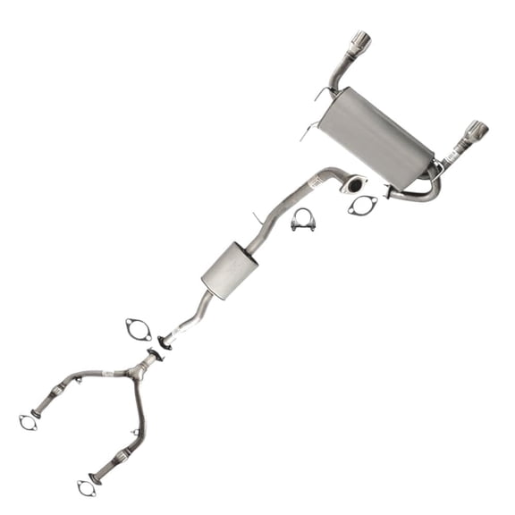 Northeastern Exhaust Y-Pipe, Resonator & Muffler Fits 2003-2008 Infiniti FX35 3.5L SUV - Direct Fit | Stainless Steel