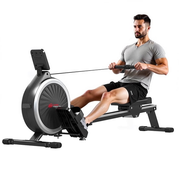 Magnetic Rowing Machine for Home Workout, 16 Level Adjustable Resistance with LCD Monitor 330 lbs Weight Capacity