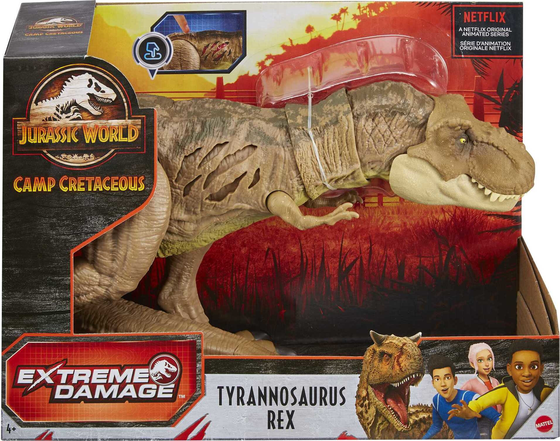 Jurassic World Extreme Damage Tyrannosaurus Rex Action Figure, Transforming Dinosaur Toy with Motion - image 6 of 6