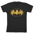 thumbnail image 6 of Batman Gold Bat Signal Youth Black Graphic Tee-Small, 6 of 7