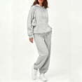 thumbnail image 5 of Trgacdwlo Sweatsuits Women 2 Piece Outfit Tracksuit Solid Color Hoodie Baggy Jogger Sweatpants Set Fall Winter Women Sweat Set Light Gray XXXL, 5 of 6