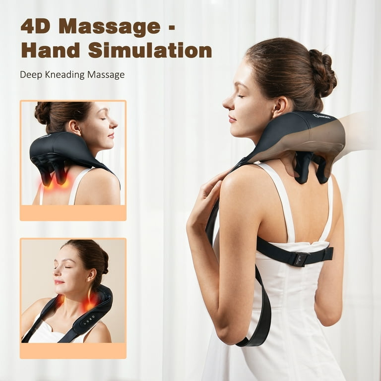 KNQZE Neck Massager with Heat, Electric Deep Tissue 4D Expert Kneading  Massage, Shiatsu Neck and Back Massage Pillow for Neck, Back, Shoulder and  Leg Pain Relief, Gift for Men Women Mom and