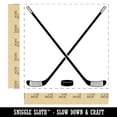 thumbnail image 2 of Crossed Hockey Sticks with Puck Self-Inking Rubber Stamp Ink Stamper - Red Ink - Large 1-1/2 Inch, 2 of 7