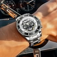 thumbnail image 6 of OLEVS Automatic Watches for Men Skeleton Self Winding Mechanical Fashion Dress Chronograph Moon Phase Stainless Steel Waterproof Luminous Mens Wrist Watches Gift Reloj Para Hombre, 6 of 16