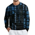 thumbnail image 2 of Qiopertar Liquidation à Moins de 5$ Mode Décontractée pour Hommes Imprimé Col Rond Manches Longues Pull Chandails en Molleton Blouse en Liquidation Offres d'Accès Anticipé, 2 of 4