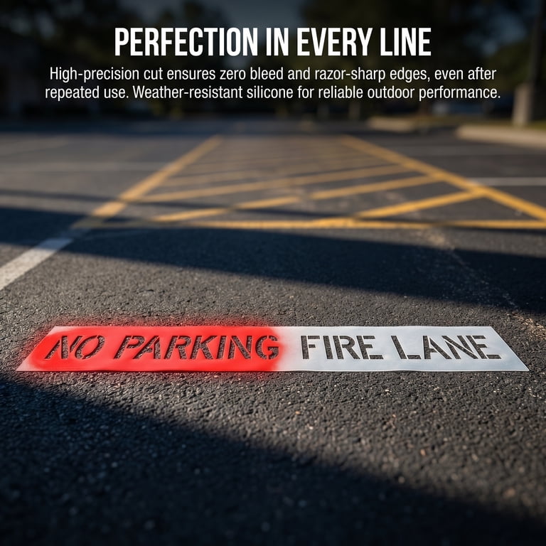 Phenofice White Silicone Road Marking Stencil for No Parking Signs and ...