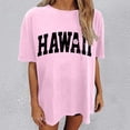 thumbnail image 2 of Tiweut Hauts Décontractés pour Femmes Oversize Vintage Coupe Ample Manches Courtes Col Rond T-Shirts d'Été pour Dame Rose, 2 of 6