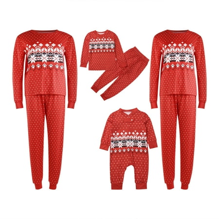 

Christmas Pajamas for Family Matching PJ s Sets with Letter and Printed Long Sleeve Tee and Bottom
