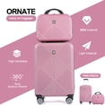 thumbnail image 3 of Tripcomp Luggage Sets 2 Piece Suitcase Set (14/20/)Hardside Suitcase with Spinner Wheels Lightweight Carry On Luggage(Pink), 3 of 9