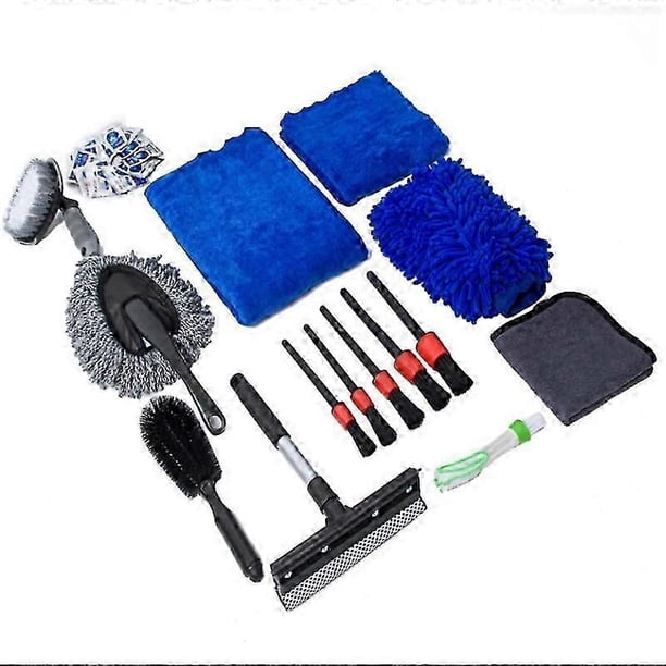 Type A 14pcs/set Car Cleaning Cloth Washing Mitten Duster Wheel Hub Brush Vehicle Detailing