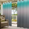 thumbnail image 2 of Outdoor Curtains for Patio Waterproof Ombre Grey Teal Indoor/Outdoor Curtain Tiebacks Gradient Stripes Privacy Curtain Sun Block Grommet Drapes for Pergolas Gazebo Porch Balcony 2 Panel 54x108 Inch, 2 of 9