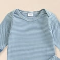 thumbnail image 5 of TOWED22 Baby Girl Fall Outfits Long Sleeve Ruffled Ribbed Knit Romper Daisy Print Pants Winter Clothes 3 6 9 12 18 Months(Blue,0-3 M), 5 of 6