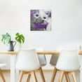 thumbnail image 3 of Farmhouse Purple Floral Wall Art for Living Room Daisy Flower and Butterfly Canvas Wall Art Grey and White Abstract Geometric Framed Wall Art for Bedroom Bathroom Wall Decor,12L X 12W Inches, 3 of 6