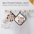 thumbnail image 4 of Yayeee Oven Mitts and Pot Holder Set of 2 Heat Resistant Kitchen Gloves Baking Hot Pad, White Abstract Triangles, 4 of 5