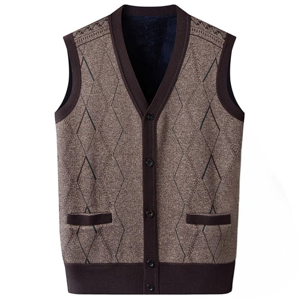 Chaqueta de Punto de Cuello en V de los Hombres, Abrigo Cálido con Ligero Estiramiento para el Otoño Y el Uso Casual Diario, Blusa en Capas de Moda