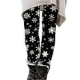 thumbnail image 4 of Tisuna Girls Christmas Leggings Snow Print Elastic Waist Tight Leg Pants Stretchy Comfortable Autumn Winter Girls Christmas Leggings Black Size 4-5 Years, 4 of 4