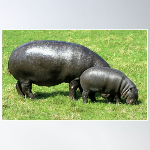 Pygmy Hippopotamus 8 Poster Wall Art, Modern Wall Decor For Living Room Bedroom, 8x12 UNFRAMED