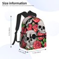 thumbnail image 2 of Fuzoiu Skull and Roses Print School Backpack for Teens,Large Bookbag,Lightweight Laptop Bag for Travel, Work, School & Outdoor Adventures, 2 of 6