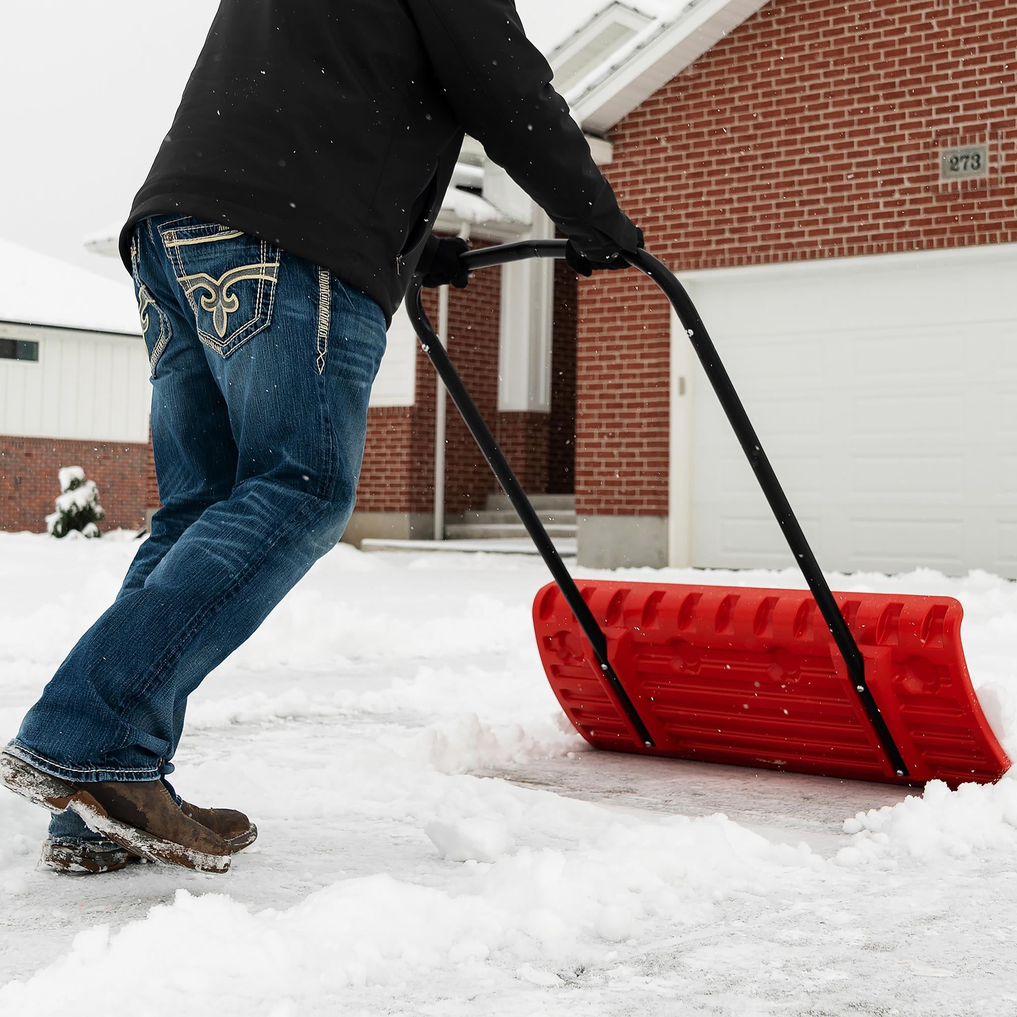 Lifetime Products 42 inch Wide Snow Pusher, Red (60530)