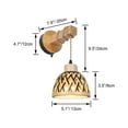 thumbnail image 2 of FSLiving BOHO Style Wall Sconce Rechargeable Battery Operated by Remote Control, No Drilling Black Woven Bamboo Dimmable LED Bulbs Farmhouse Dome Wall Hanging for Home Decor Customizable, 2 of 7