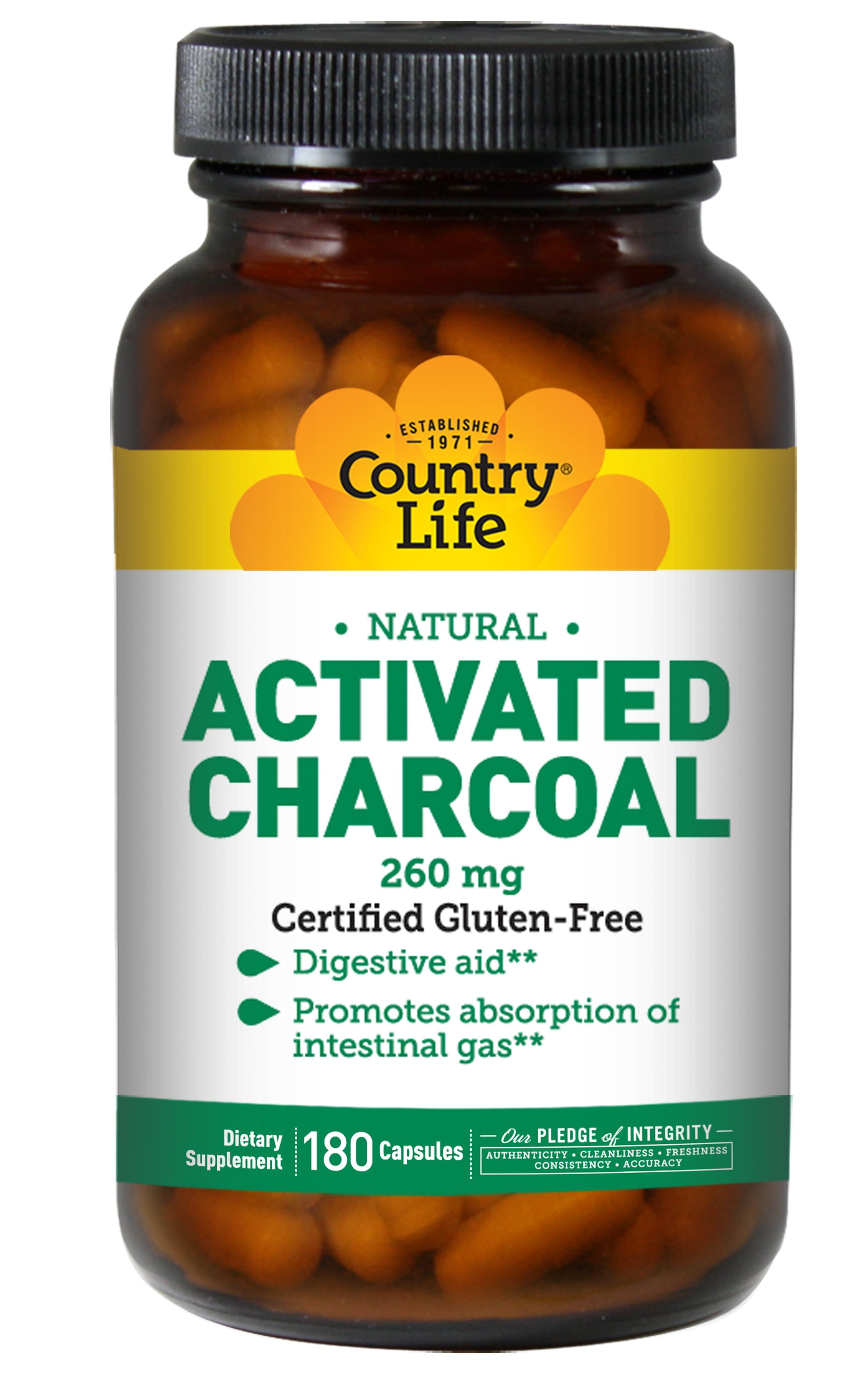 CHARCOAL LARGER SIZE 180 CAPSULES