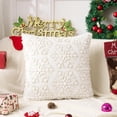 thumbnail image 2 of Jewlalo Christmas Throw Pillow Covers 18x18 Set of 2, White Golden Snowflakes Decorative Pillow Cases Soft Plush Faux Fur Wool Couch Cushion Case for Couch Bed Sofa Living Room Home Decor, 2 of 7