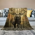 thumbnail image 2 of JEUXUS Christian Deer Motivational Rustic Wildlife Reindeer Picture Inspirational Quotes Durable and Long-lasting Flannel Blanket White, 2 of 6