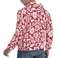 thumbnail image 3 of Bingfone Red Flowers Men'S Drawstring Hoodie Long Sleeve Pocket Sweatshirts-Small, 3 of 9