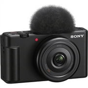 Sony ZV-1F Vlogging Camera (Black) Bundle + Accessory Kit w/ 64GB Extreme Memory, Microphone, LED Light, Stabilization Grip, Case, Filter Kit & Software (25 Items) (International Version)