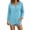 Sky Blue——Ideal for Gifts, variant on Oiangi Hoodie for Women Drawstring Long Sleeve Button V Neck Tops Casual Lightweight Fall Pullover Hooded White S