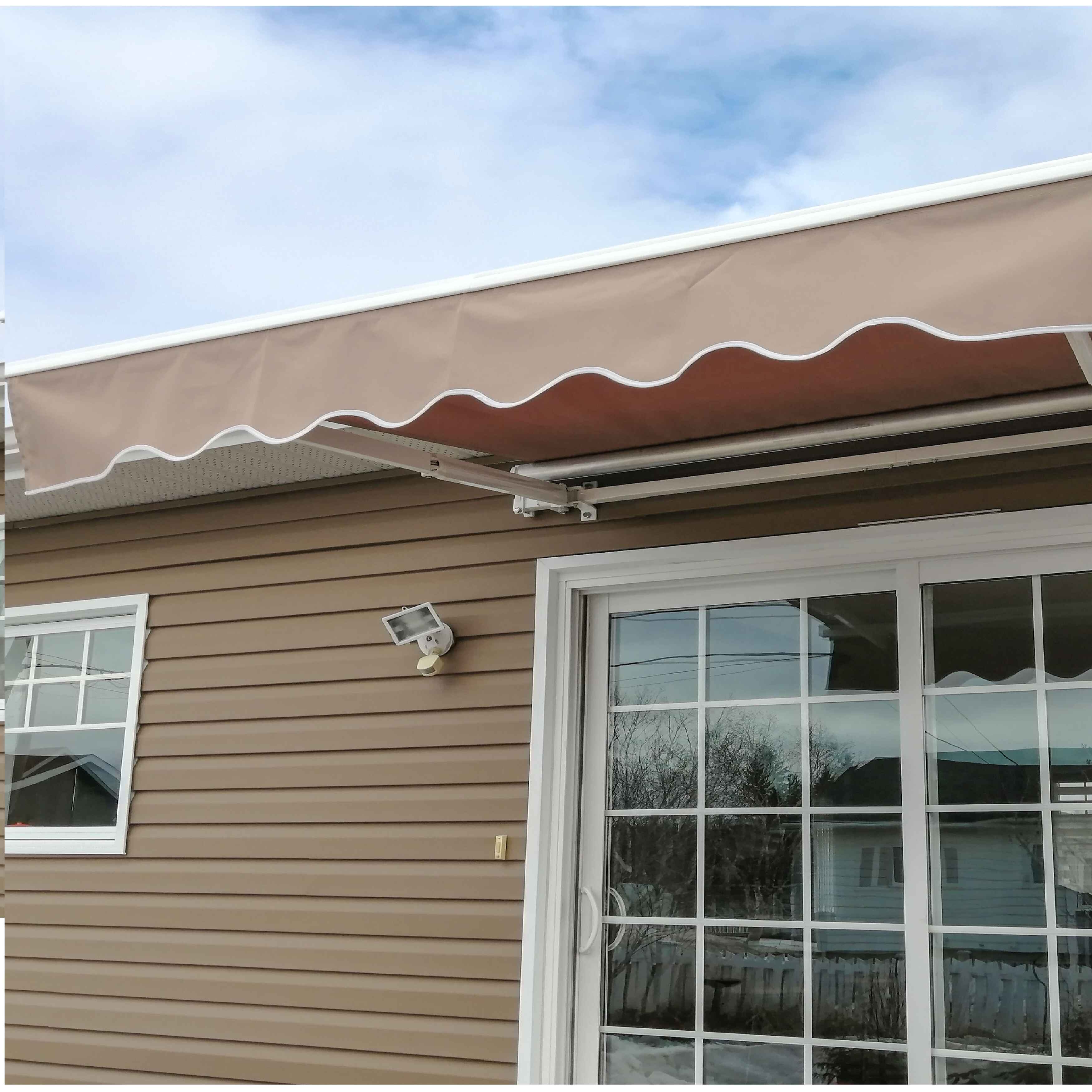 ALEKO 20 x 10 ft Sand Motorized Retractable Patio Awning