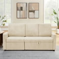 thumbnail image 2 of Lumiinofami Sectional Sleeper Sofa Bed, Corduroy Upholstered Sofa Couch with Storage for Living Room, Beige, 2 of 8