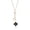Black, variant on Black Onyx and Cubic Zirconia Double Flower Pendant Necklace in 925 Sterling Silver with Yellow Gold Plating 16 to 18 Inches Adjustable Spring Ring by Lavari Jewelers