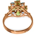 thumbnail image 3 of Galaxy Gold 14K Rose Gold 2.43 CT Natural Peridot and Natural Blue Topaz Flower Ring - August Birthstone - Abundance & Joy - Sizes 5.5 to 11 - Fine Jewelry for Women, 3 of 3