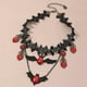 thumbnail image 2 of Collar temático de Halloween Gargantilla gótica de encaje negro Collar con colgante de fantasma de calabaza Collar de capas largas Collares con colgante de murciélago para disfraz de Halloween Acc, 2 of 4