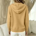 thumbnail image 6 of LEKODE V Neck Button Down Ribbed Knit Hooded Cardigan for Women Drawstring Long Sleeve Soft Loose Fit Spring Fall Layering Jacket with Side Pockets Khaki 4XL, 6 of 7