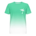 thumbnail image 4 of RYDCOT Men's Short Sleeve Palm Tree Graphic Tees Summer Crewneck Cotton Top Shirt Beach Vacation T-Shirts Mint Green, 4 of 5