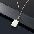 thumbnail image 4 of 18K Yellow Gold Plated Silver Simulated White Opal and Blue Created Sapphire Pendant Necklace for Women | 4.91 Cttw | Gemstone October Birthstone | Octagon Cabochon 18X13MM | With 18 inch Chain, 4 of 4