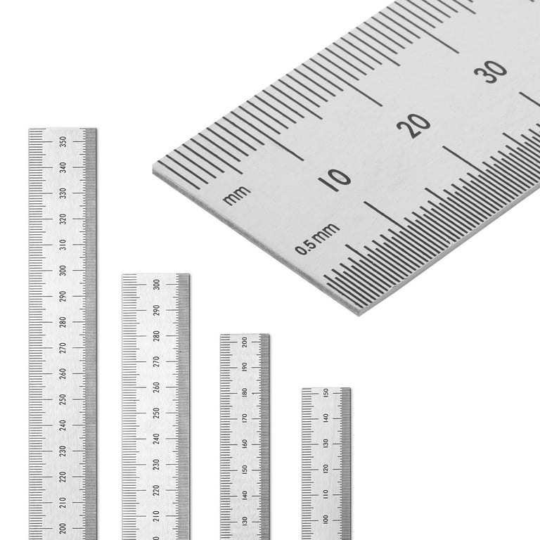 Mr. Pen- Machinist Ruler, 4 Pack (6, 8, 12, 14 inch), Metric Ruler, Millimeter  Ruler, (1/64, 1/32, mm and .5 mm) 