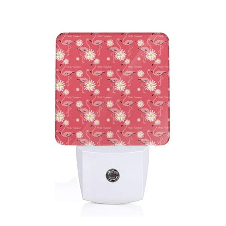 

Sigee Hello Summer Flamingo for Night Lights Plug into Wall Dusk to Dawn Sensor Warm White Led Night Light 0.5W for Kid Hallway