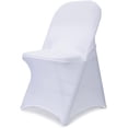thumbnail image 1 of Paquete de 10 fundas de licra para sillas plegables, universales, elásticas y lavables, para bodas, fiestas, banquetes y celebraciones, 10 unidades, color blanco, 1 of 5