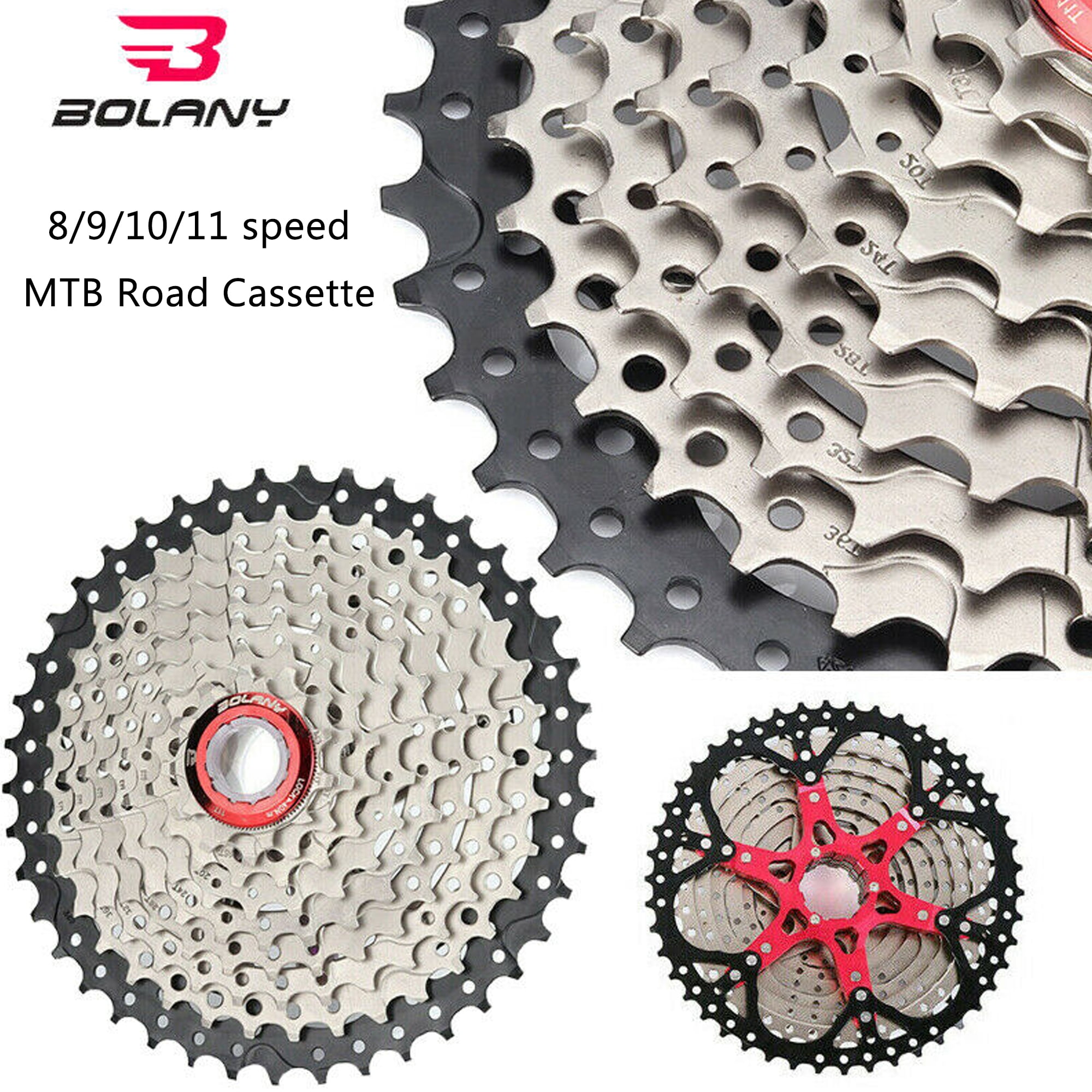 Speed Mountain Road Bike Cassette, fit HG Shimano/SRAM/FSA/ Campagnolo/KMC XC AM DH MTB 6/7/8/9/10/11S 11-25/28/32/36/40/42/46/50T Cogs Bicycle - Walmart.com
