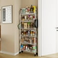 thumbnail image 3 of Rolling Storage Cart with Wheels Metal Mobile Shelving Unit Organizer Kitchen Utility Cart for Office Bathroom Kitchen Laundry Room Narrow Places (es), 3 of 9