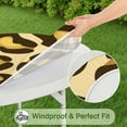 thumbnail image 5 of Gold and Brown Of Leopard Print Round Fitted Tablecloth with Elastic Edge,Dining Table Cover Waterproof,Outdoor Round Tablecloth for Camping,Dining,Indoor and Outdoor, 5 of 7
